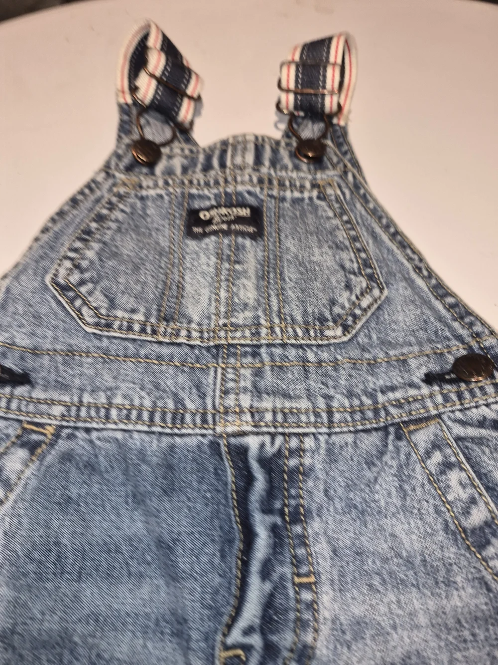 OshKosh B'gosh Blue Denim Overalls Size 9-12 Months